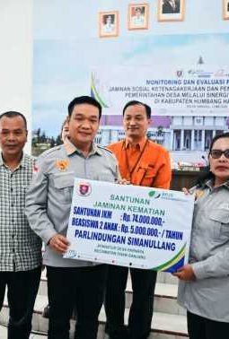 Bupati Humbahas Dr. Oloan P. Nababan S.H.,MH., Tekankan Sinergi Pemdes Monitoring dan Evaluasi Jamsostek