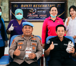 Sambut HUT Bhayangkara ke-80, Polres Toba Gelar Donor Darah dan Pemeriksaan Kesehatan Gratis