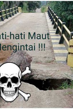 Jembatan Amblas di Desa Mekar Kencana, Warga Mengaharapkan Pemkab Tebo Segera Melakukan Perbaikan