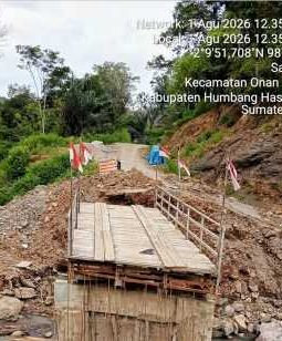 Camat Onan Ganjang Laporkan Progres Pembangunan Jembatan Pagaran Dolok Capai 20 Persen